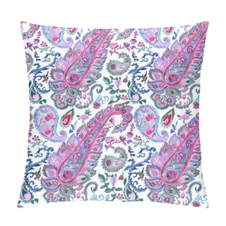 Personality  Watercolor Paisley Seamless Background. Pillow Covers