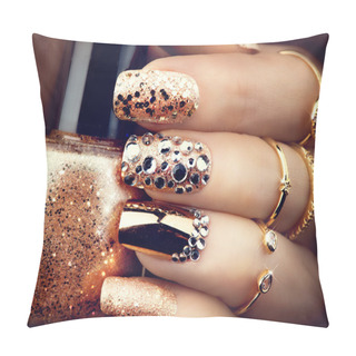 Personality  Golden Holiday Style Bright Manicure Pillow Covers