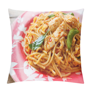 Personality  Stir Fried Spaghetti With Chicken In Chilli Paste Pillow Covers