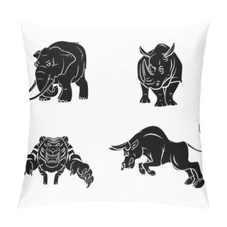Personality  Elephant,Rhino,Tiger And Bull Collection Pillow Covers
