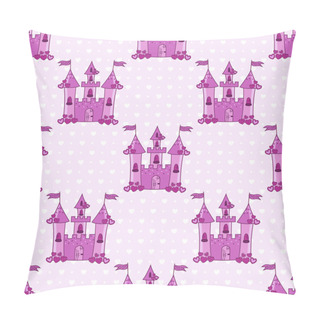 Personality  Seamless Pattern With Pink Castles For A Princess Pillow Covers