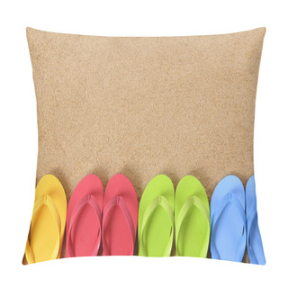Personality  Row Of Flip Flops Pillow Covers