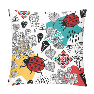 Personality  Seamless Pattern With Ladybugs  Pillow Covers