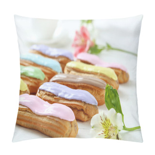 Personality  Eclairs With Glaze And Flowers Pillow Covers