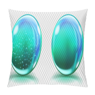 Personality  Big Light Blue Glass Spheres With Air Bubbles And Without Pillow Covers
