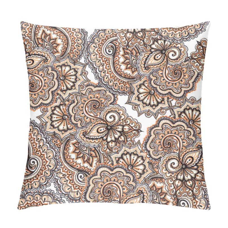Personality  Marker painted eastern ornament. Repeating ornamental pattern. pillow covers