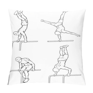 Personality  Street Workout Outline Set Pillow Covers