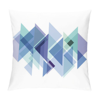 Personality  Digital Painting. Abstract Geometric Colorful Vector Banner And Background. Triangles And Arrows In Blue Pillow Covers