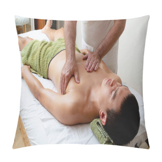 Personality  A Nineteen Year Old Teenage Boy Having A Massage On His Torso Pillow Covers