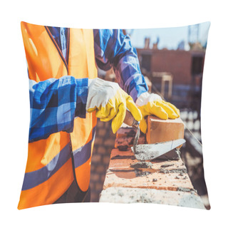 Personality  Construction Worker Laying Bricks Pillow Covers