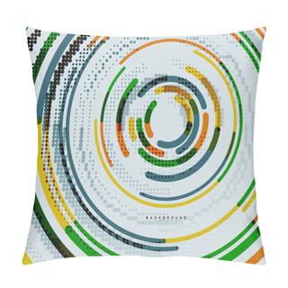 Personality  Circular Lines, Circles, Geometric Abstract Background Pillow Covers