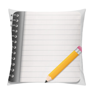 Personality  Vector Illustration Of Yellow Pencil With Coil Bound Notebook Pillow Covers