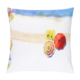 Personality  Painting Watercolor Seascape Colorful Of Lovers, Family Summer H Pillow Covers