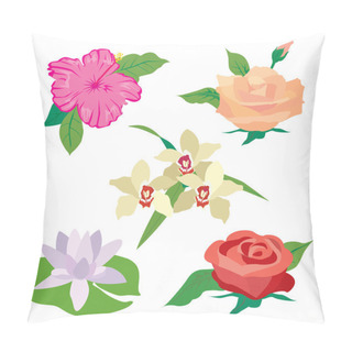 Personality  Wildflowers Set. Poppy, Cornflowers, Chamomile, Bluebell, Blindweed, Wheat Ears Rose Lotus Pillow Covers