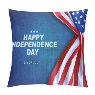 Personality  Happy Independence Day Message With American Flag. Happy Independence Day Pillow Covers