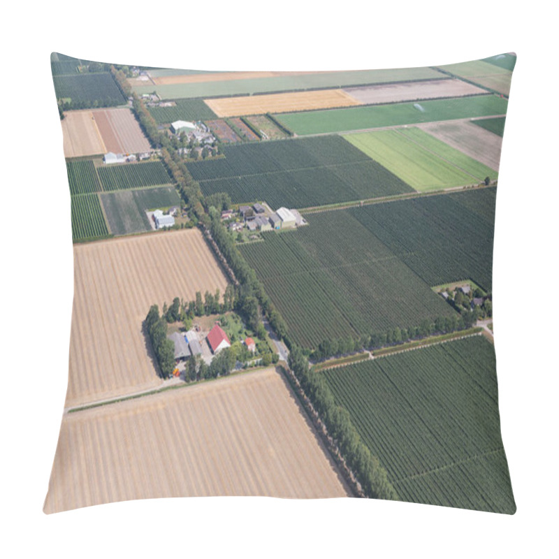 Personality  Aerial View Dutch Polder With Agricultural Landscape And Farmhouses Pillow Covers