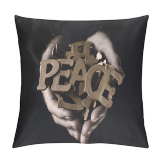Personality  Old Man And Word Peace Pillow Covers