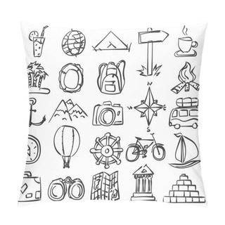 Personality  Vector Travel Icons Pillow Covers