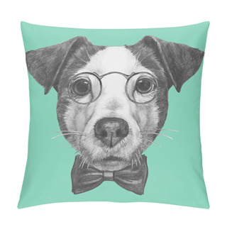 Personality  Jack Russell With Glasses And Bow Tie Pillow Covers