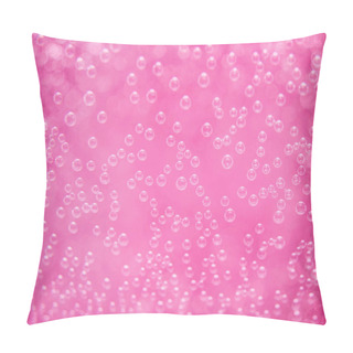 Personality  Air Bubbles In The Water Isolated On Pink Background . Pillow Covers