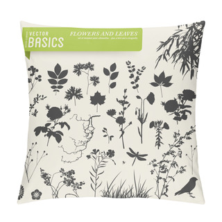 Personality  Flowers And Leaves Silhouettes Pillow Covers