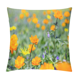 Personality  Orange Globe-flower  Pillow Covers