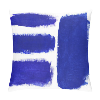Personality  Blue Strokes Of Gouache Paint Brush Pillow Covers