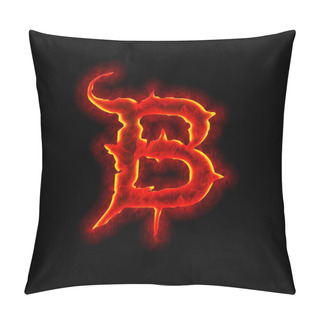 Personality  Gothic Fire Font - Letter B Pillow Covers