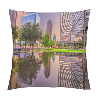 Personality  Dallas, Texas, USA Downtown Plaza And Cityscape At Twilight. Pillow Covers