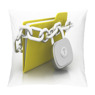 Personality  Folder Locked By Chains Isolated Over White. Pillow Covers