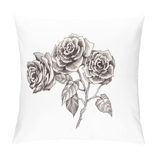 Personality  Hand Drawn Garden Roses Flowers Pillow Covers