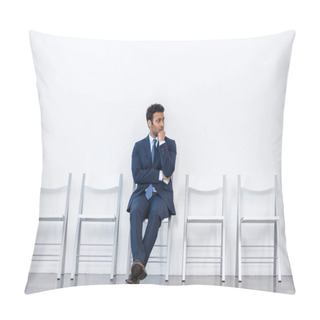 Personality  Businessman Sitting On Chair Pillow Covers