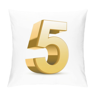 Personality  3d Shiny Golden Number 5 Pillow Covers