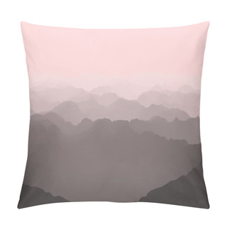 Personality  Aerial View Of Majestic Foggy Mountains , Flight Over Mountains, 3D Render Pillow Covers