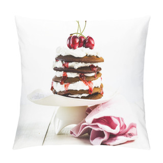 Personality  Chocolate Cake With Cherry Pillow Covers