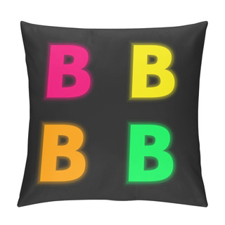 Personality  Bold Four Color Glowing Neon Vector Icon Pillow Covers