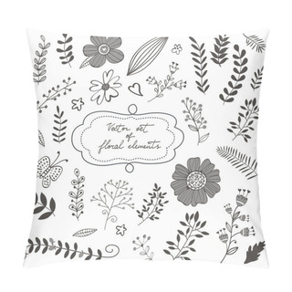 Personality  Elegant Collection With Flowers Leaves And Twigs Pillow Covers