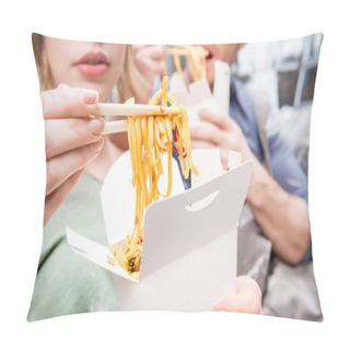 Personality  Couple Eating Thai Food Pillow Covers