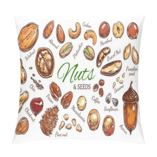Personality  Nuts And Seeds Colorful Collection Pillow Covers