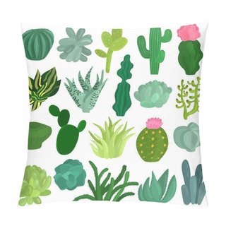Personality  Cacti Succulents Plants Flat Set  Pillow Covers