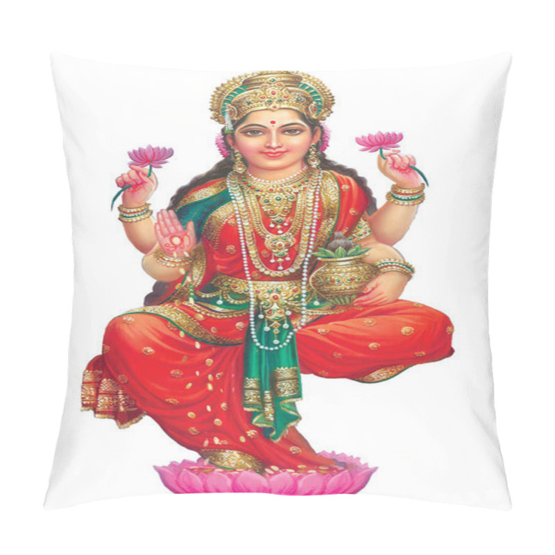 Personality  Hindu Cosmos Maha Laxshmi, Goddess Of Wealth Pillow Covers