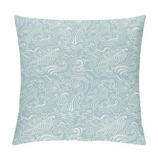 Personality  Sea Waves.  Seamless Background Pillow Covers