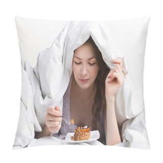 Personality  Girl Eating Cake Under Cover Pillow Covers