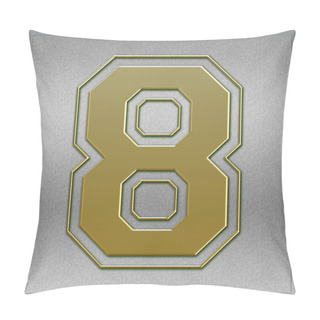 Personality  Gold On Silver Number 8 Position, Place Sign Pillow Covers