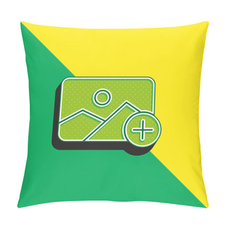 Personality  Add Green And Yellow Modern 3d Vector Icon Logo Pillow Covers