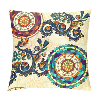 Personality  Vector Floral Seamless Paisley Ethnic Background. Pillow Covers