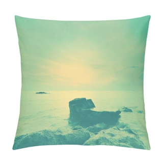 Personality  Sunset With Rock Surface Pillow Covers
