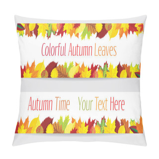 Personality  Colorful Autumn Leaves Banners Pillow Covers