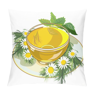 Personality  Beautiful Cup Of Herbal Tea Pillow Covers