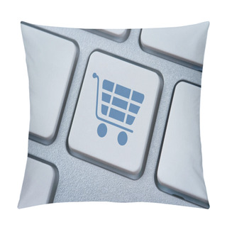 Personality  Shopping Cart Symbol At The Computer Key Pillow Covers